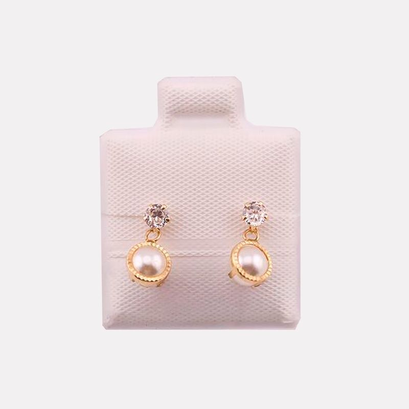 Broqueles Colgante Perla 10k 0.4g